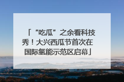 “吃瓜”之余看科技秀！大兴西瓜节首次在国际氢能示范区启幕