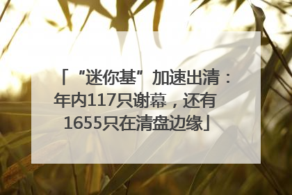 “迷你基”加速出清：年内117只谢幕，还有1655只在清盘边缘