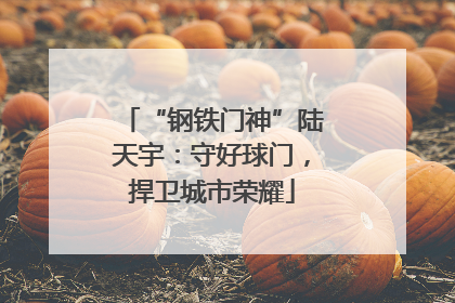 “钢铁门神”陆天宇：守好球门，捍卫城市荣耀