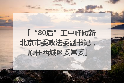 “80后”王中峰履新北京市委政法委副书记，原任西城区委常委