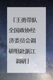 王勇带队全国政协经济委员会调研组赴浙江调研