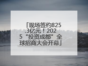 现场签约825.3亿元！2025“投资成都”全球招商大会开幕