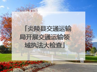 炎陵县交通运输局开展交通运输领域执法大检查
