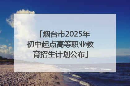 烟台市2025年初中起点高等职业教育招生计划公布