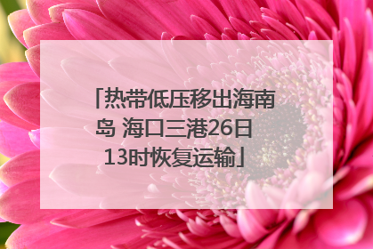 热带低压移出海南岛 海口三港26日13时恢复运输