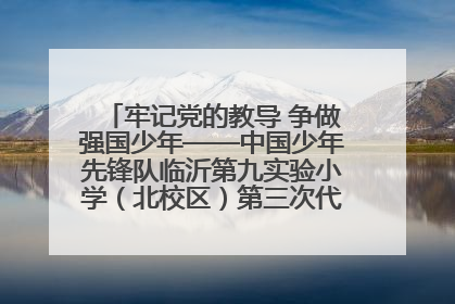 牢记党的教导 争做强国少年——中国少年先锋队临沂第九实验小学（北校区）第三次代表大会胜利召开