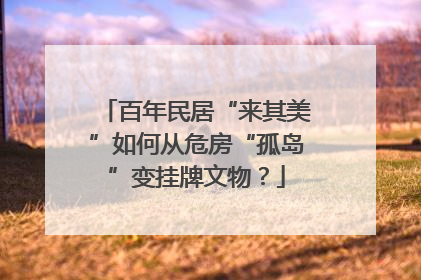 百年民居“来其美”如何从危房“孤岛”变挂牌文物？