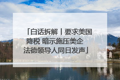 白话拆解丨要求美国降税 暗示施压美企 法德领导人同日发声
