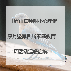 眉山仁师附小心理健康月暨第四届家庭教育周活动温暖启航