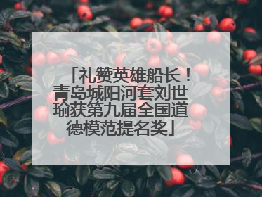 礼赞英雄船长！青岛城阳河套刘世瑜获第九届全国道德模范提名奖