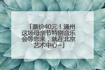票价40元！通州这场母亲节特别音乐会等您来，就在北京艺术中心~