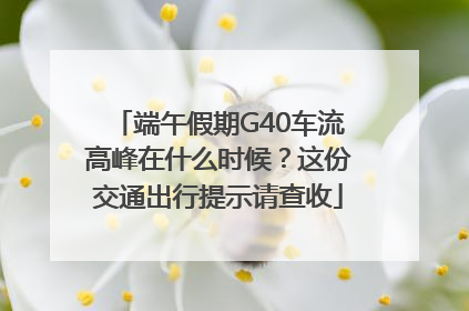 端午假期G40车流高峰在什么时候？这份交通出行提示请查收