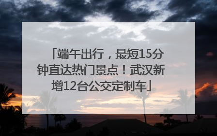 端午出行，最短15分钟直达热门景点！武汉新增12台公交定制车