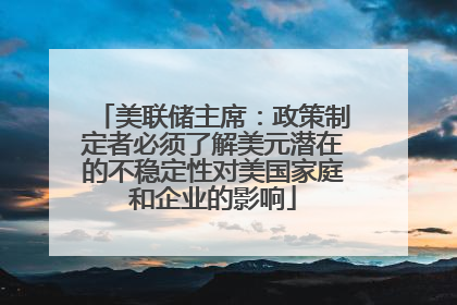 美联储主席：政策制定者必须了解美元潜在的不稳定性对美国家庭和企业的影响