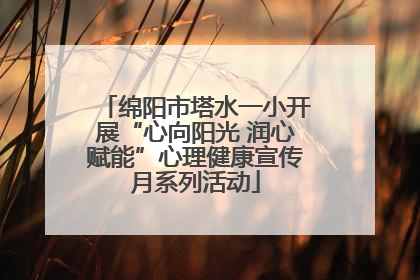 绵阳市塔水一小开展“心向阳光 润心赋能”心理健康宣传月系列活动