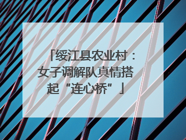 绥江县农业村：女子调解队真情搭起“连心桥”