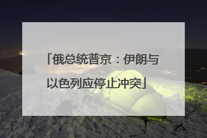 俄总统普京：伊朗与以色列应停止冲突