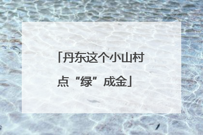 丹东这个小山村点“绿”成金