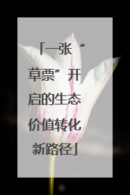 一张“草票”开启的生态价值转化新路径