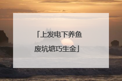 上发电下养鱼 废坑塘巧生金