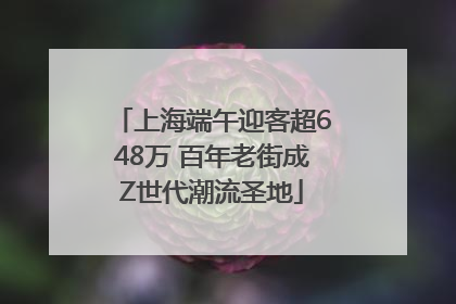 上海端午迎客超648万 百年老街成Z世代潮流圣地
