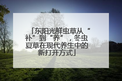 东阳光鲜虫草从“补”到“养”，冬虫夏草在现代养生中的新打开方式