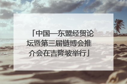 中国—东盟经贸论坛暨第三届链博会推介会在吉隆坡举行