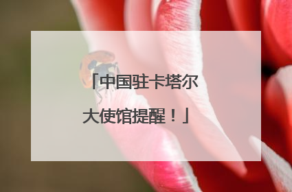 中国驻卡塔尔大使馆提醒！