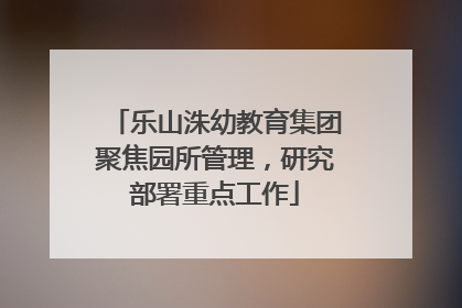 乐山洙幼教育集团聚焦园所管理，研究部署重点工作