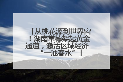 从桃花源到世界窗！湖南常德架起黄金通道，激活区域经济“一池春水”