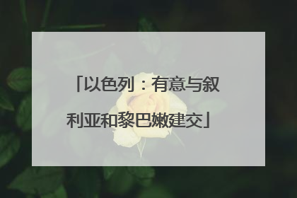 以色列：有意与叙利亚和黎巴嫩建交
