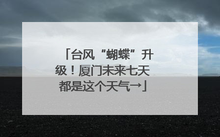 台风“蝴蝶”升级！厦门未来七天都是这个天气→