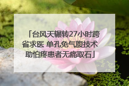 台风天辗转27小时跨省求医 单孔免气腹技术助怕疼患者无痛取石