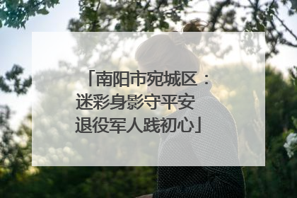 南阳市宛城区：迷彩身影守平安 退役军人践初心