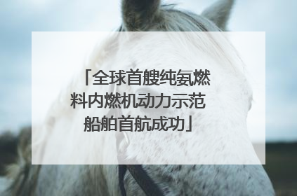 全球首艘纯氨燃料内燃机动力示范船舶首航成功