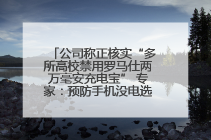 公司称正核实“多所高校禁用罗马仕两万毫安充电宝” 专家：预防手机没电选中等体积产品即可