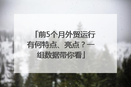 前5个月外贸运行有何特点、亮点？一组数据带你看