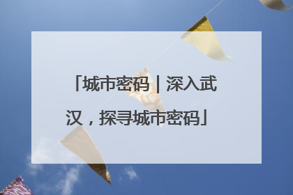 城市密码｜深入武汉，探寻城市密码