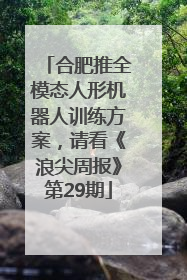 合肥推全模态人形机器人训练方案，请看《浪尖周报》第29期