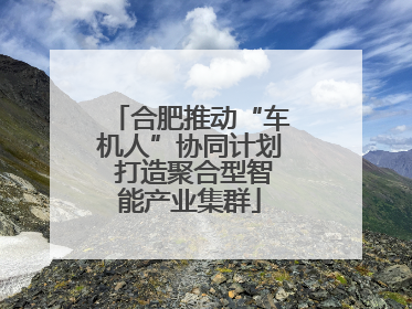 合肥推动“车机人”协同计划 打造聚合型智能产业集群