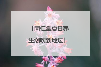 同仁堂夏日养生潮吹到地坛