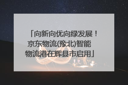 向新向优向绿发展！京东物流(豫北)智能物流港在辉县市启用