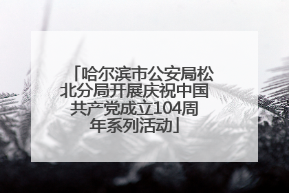 哈尔滨市公安局松北分局开展庆祝中国共产党成立104周年系列活动