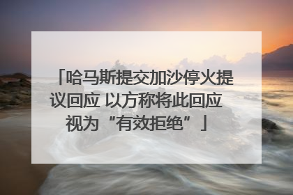 哈马斯提交加沙停火提议回应 以方称将此回应视为“有效拒绝”