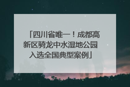 四川省唯一！成都高新区骑龙中水湿地公园入选全国典型案例