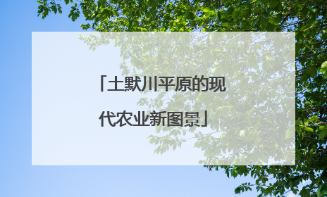 土默川平原的现代农业新图景