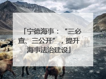 宁德海事：“三必查、三公开”，提升海事法治建设