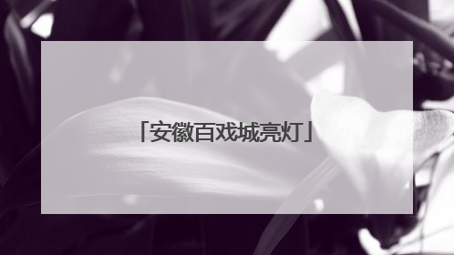 安徽百戏城亮灯