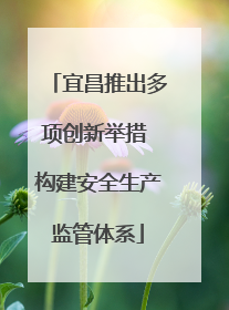 宜昌推出多项创新举措 构建安全生产监管体系