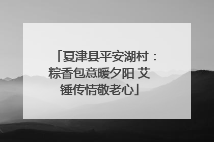 夏津县平安湖村：粽香包意暖夕阳 艾锤传情敬老心